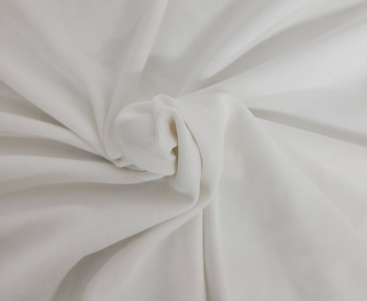 White Nylon Spandex 1x1 Rib Knit
