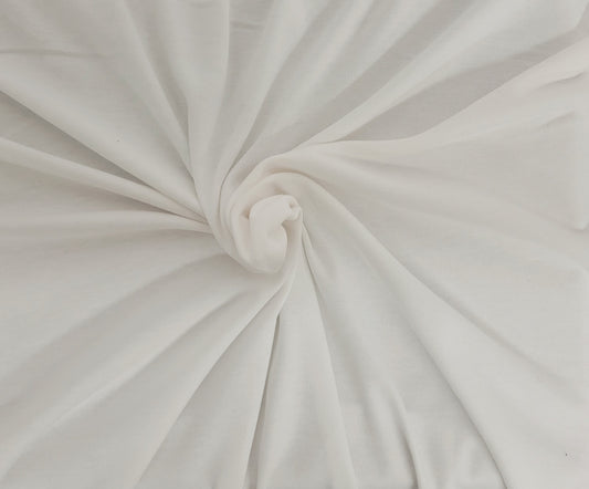 White Cotton Poly Interlock Knit