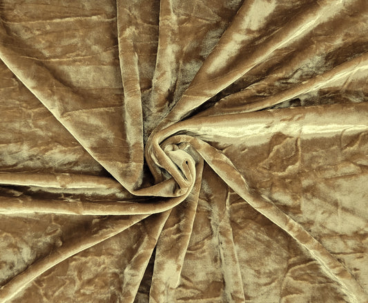 Gold Crushed Crinkled Stretch Velvet