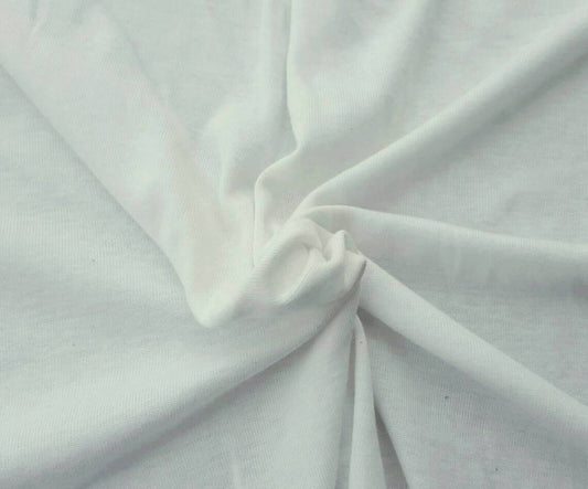 White Cotton 1x1 Rib Knit