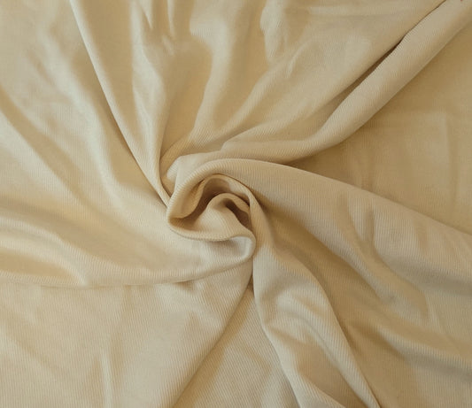 Cream Cotton Rayon 1x1 Rib