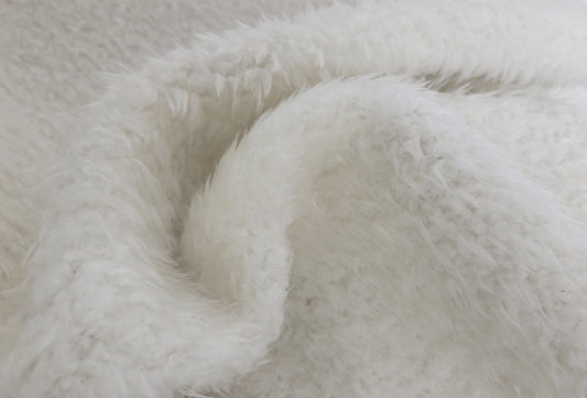 White Faux Fur Fabric by the Yard & Wholesale
