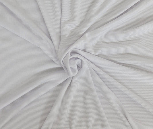 White 2x1 Rib Knit Modal Spandex