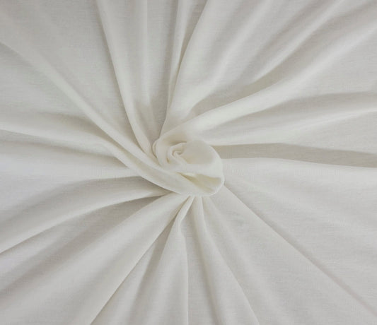 White 1x1 Rib Knit Modal Spandex