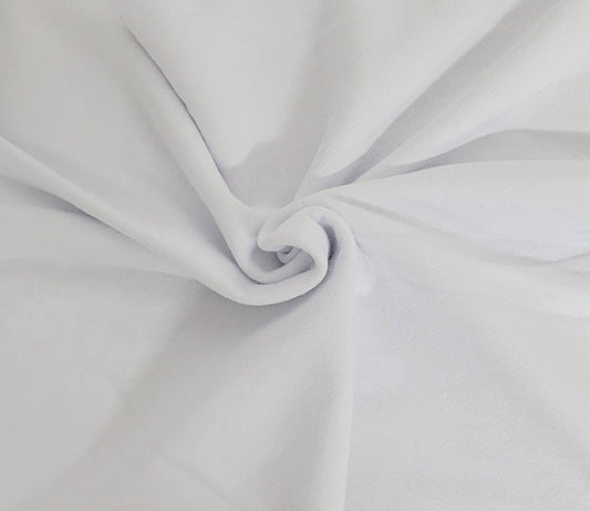 Cool White Cotton French Terry Knit 460GSM