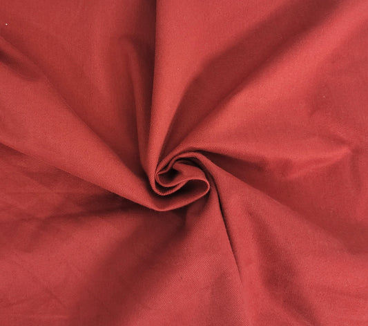 Red 100% Brushed Cotton Twill
