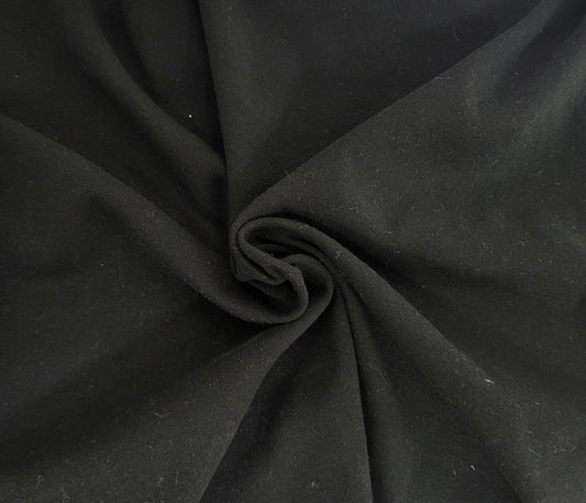 Black 1x1 Rib Knit 100% Cotton 27" Tubular Width