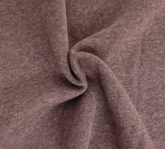Washed Chocolate Cotton Blend Sweatshirt Fleece Knit 300GSM