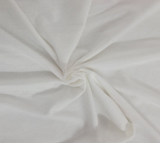 White Hemp Cotton Recycled Poly Spandex Jersey Knit