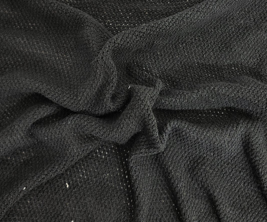 Black 100% Cotton Sweater Knit