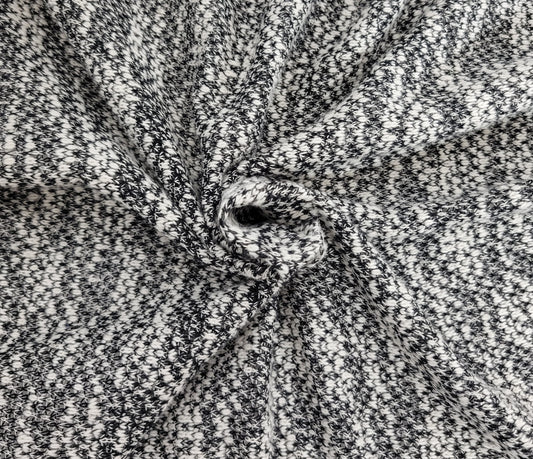 Black White Yarn Dye Sweater Knit Rayon Blend