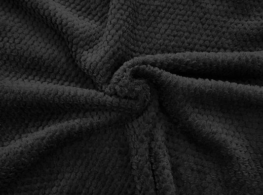 Black Dimple Dot Minky Sherpa 100% Polyester