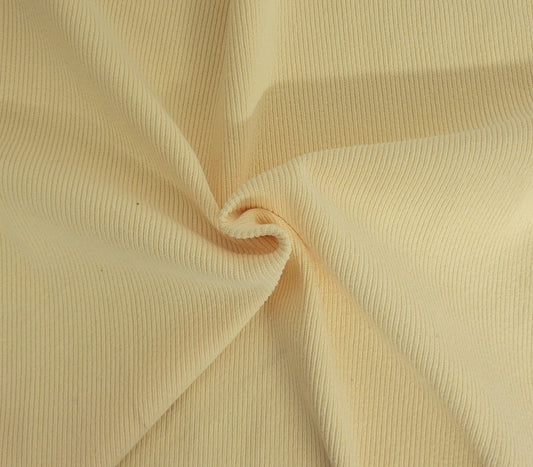 Banana Yellow Cotton Spandex 1x1 Rib Matching French Terry Available