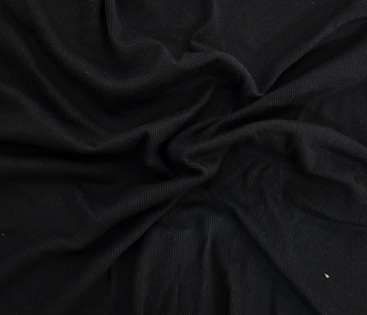 Black 2x1 Rib Modal Cotton Spandex