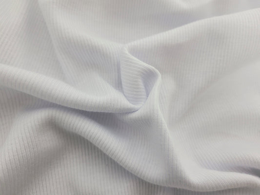 White 2x1 Rib Modal Cotton Spandex