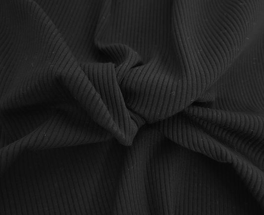 Black Rayon Spandex 4x2 Rib 370 GSM