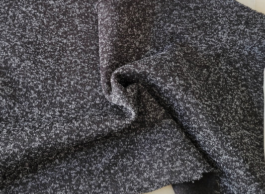Heather Black Polyester Fleece Knit 300GSM