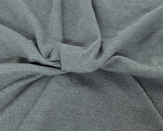 Dk. Heather Gray Cotton Thermal Knit Waffle Weave 260GSM