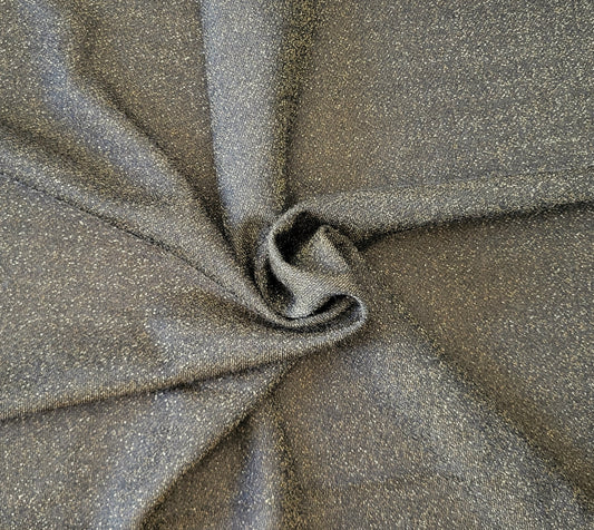 Brown With Lurex Glitter Cotton Blend French Terry Knit