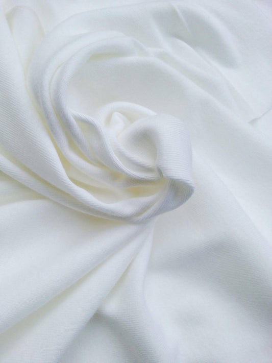 White Cotton Spandex 1x1 Rib 420 GSM