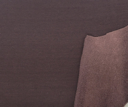 Chocolate Brown polyester Sweatshirt Fleece Knit 310GSM