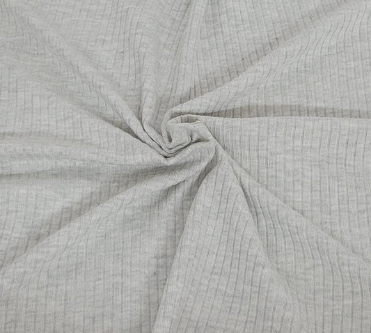 Ash Gray Organic Cotton Lyocell Spandex 4x2 Rib Knit