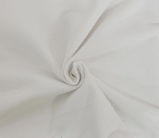 Bright White Cotton French Terry Knit 390 GSM