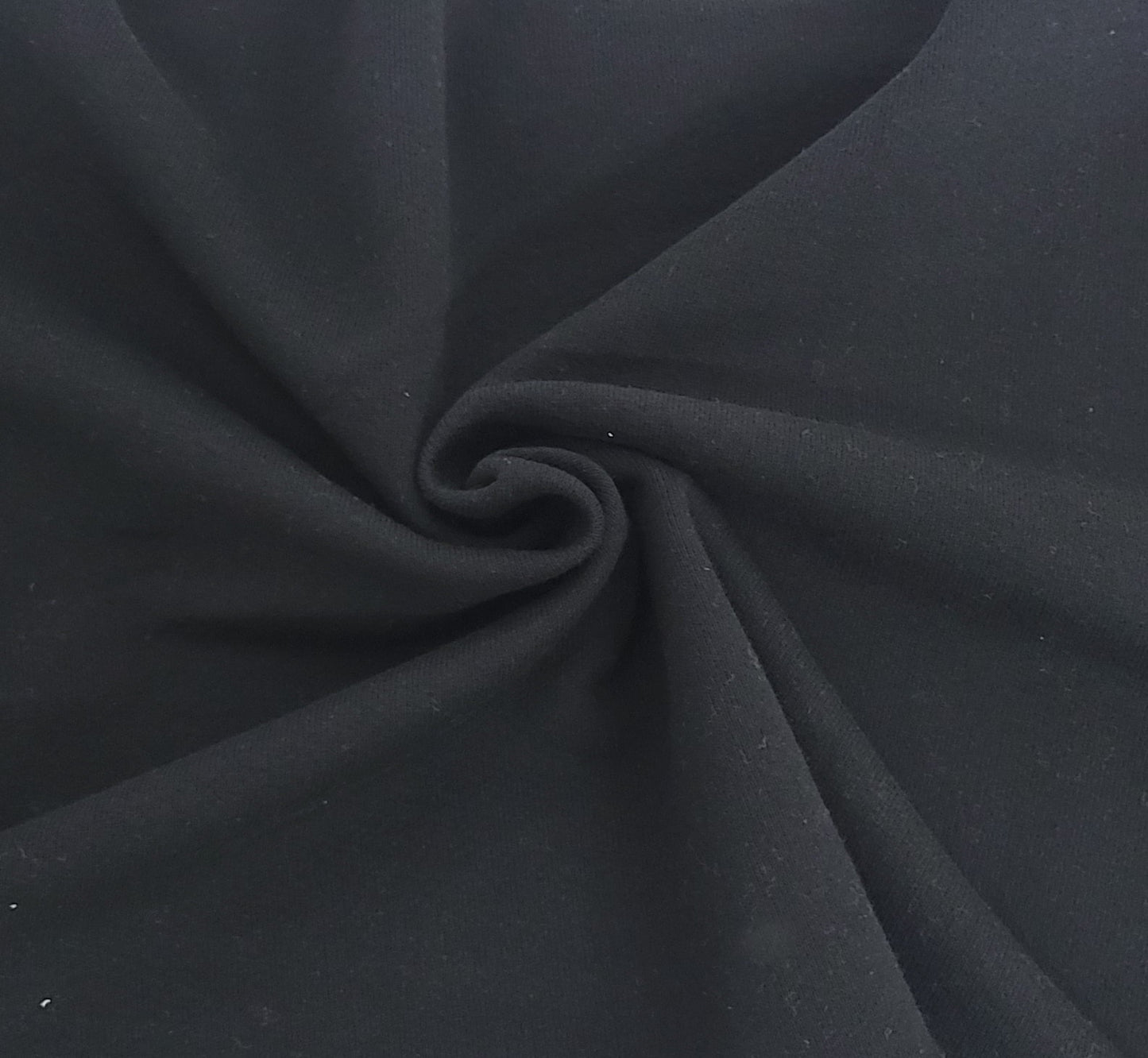 Jet Black Cotton French Terry Knit 370 GSM