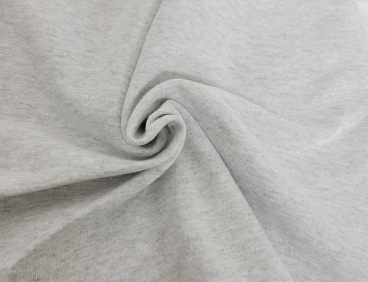 Ash White Cotton French Terry Knit 420 GSM