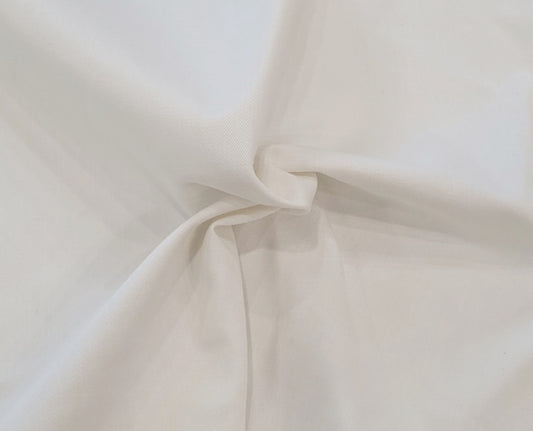 Off White Cotton Twill Spandex