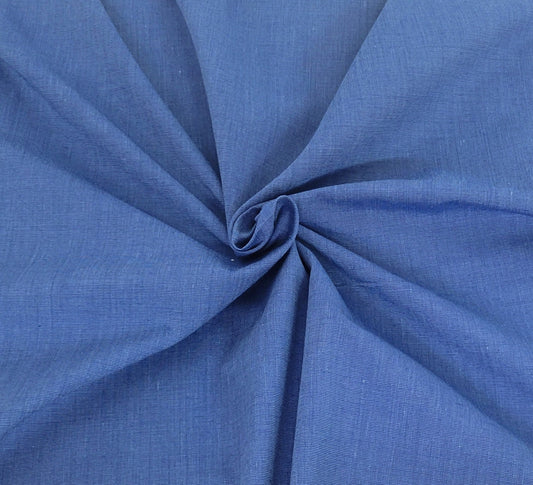 French Blue Woven Cotton Blend Poplin