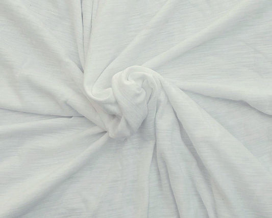 White Cotton Slub Jersey Knit 190 GSM