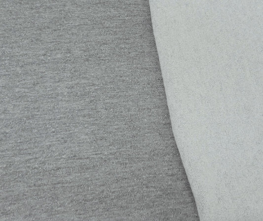 Heather Gray Cotton Blend Sweatshirt Fleece Knit 220 GSM