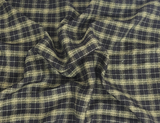 Yarn Dye Plaid Rayon Blend Black / Avocado