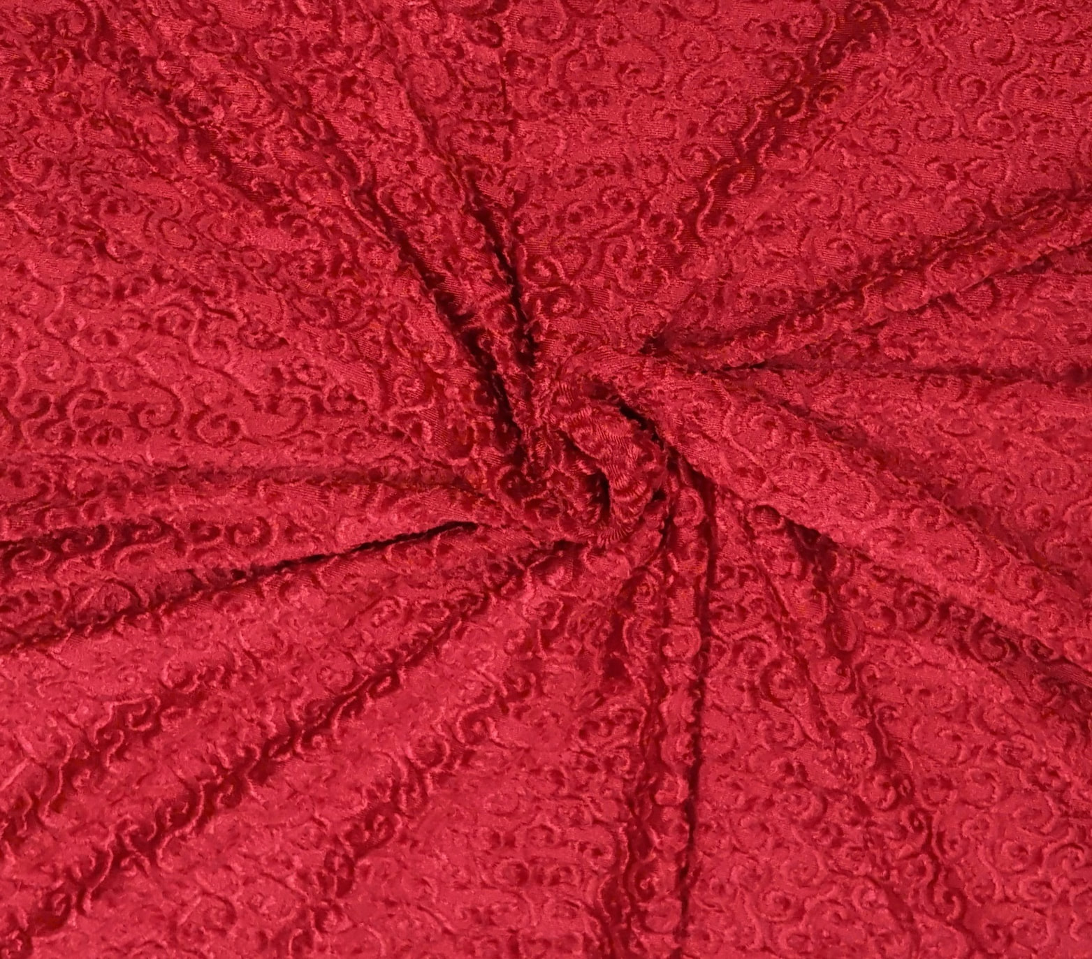 red, jacquard, stretch, velvet, fabric, by the yard, wholesale, los ...
