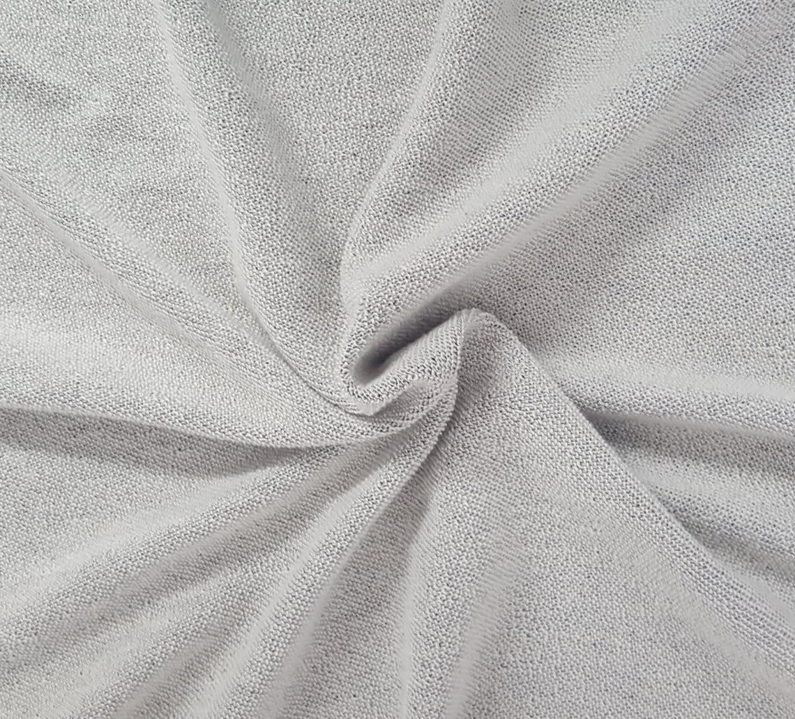 White Cotton French Terry Knit Fabric by the Yard 330GSM