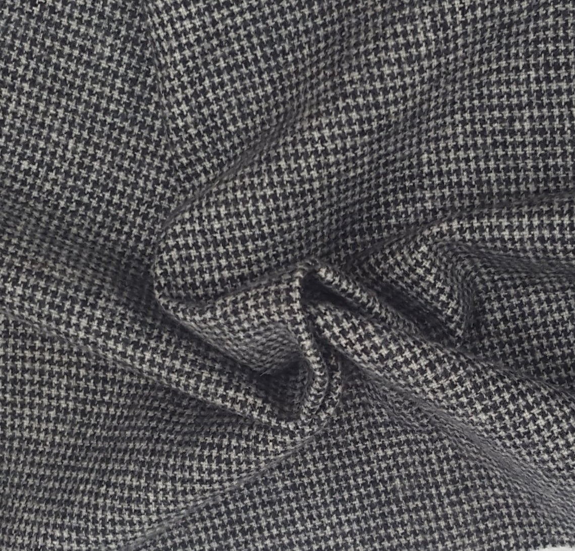 Houndstooth wool fabric by the yard