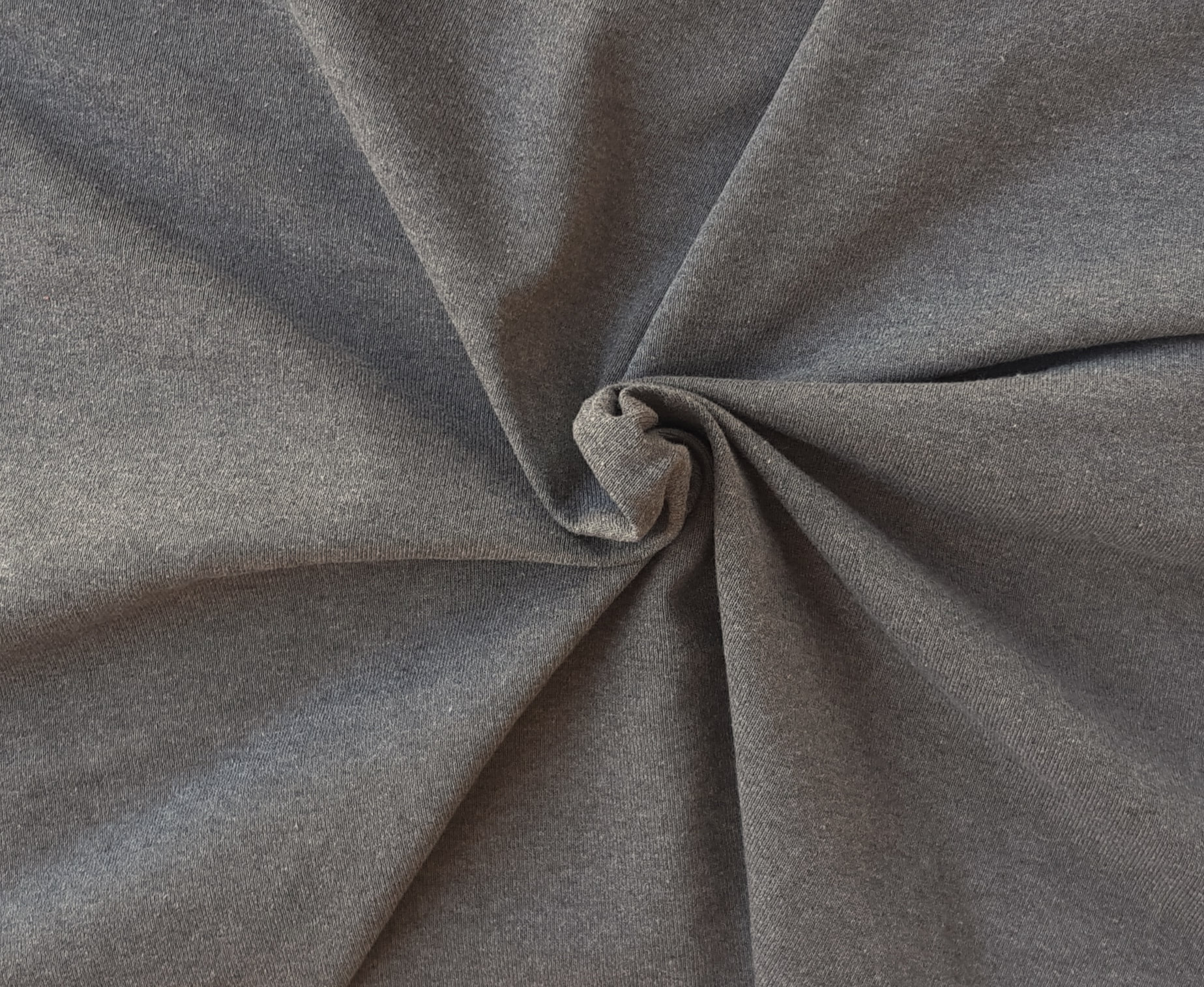 gray recycled cotton poly jersey knit fabric