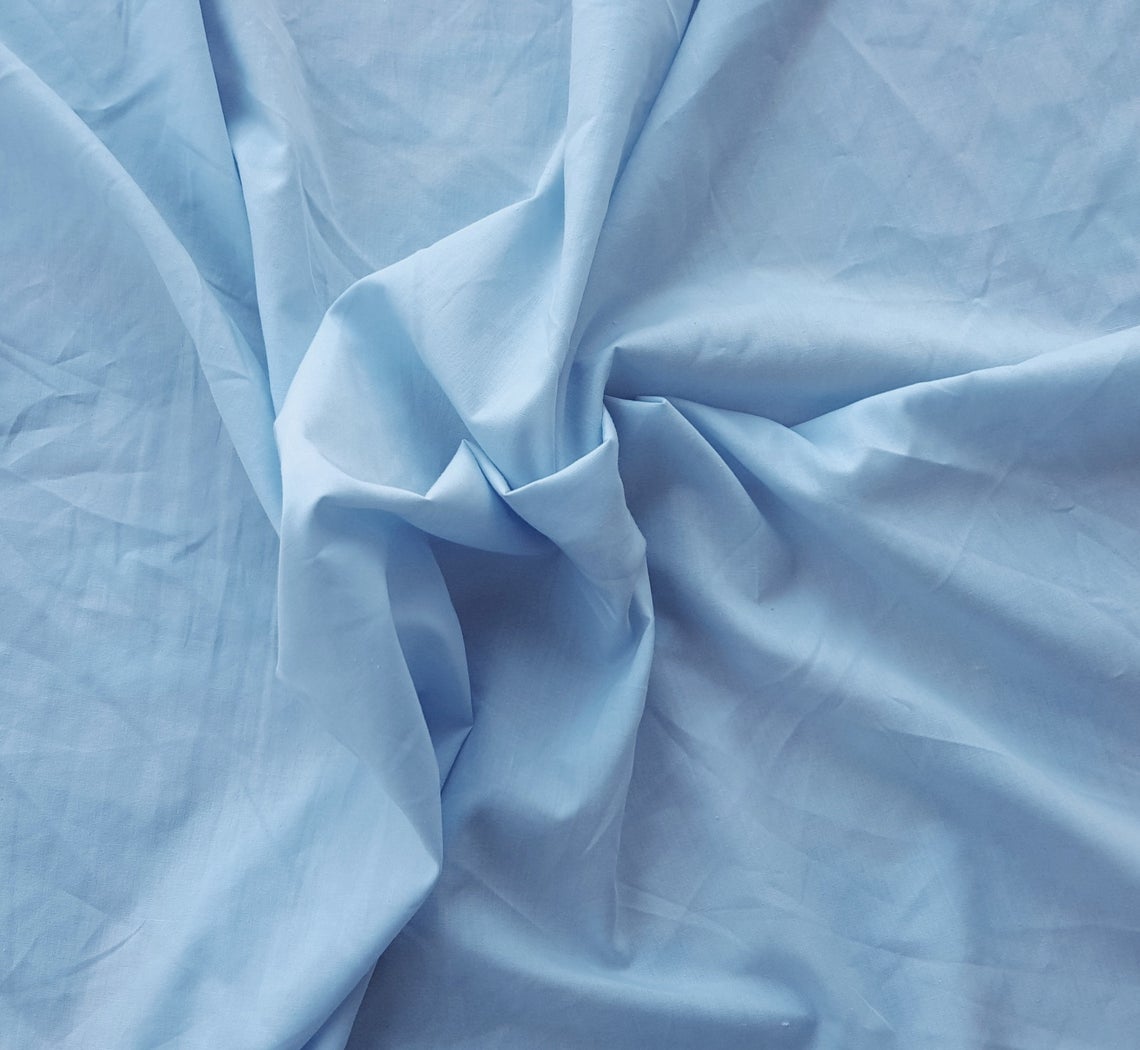 baby blue cotton poplin fabric by the yard and wholesale