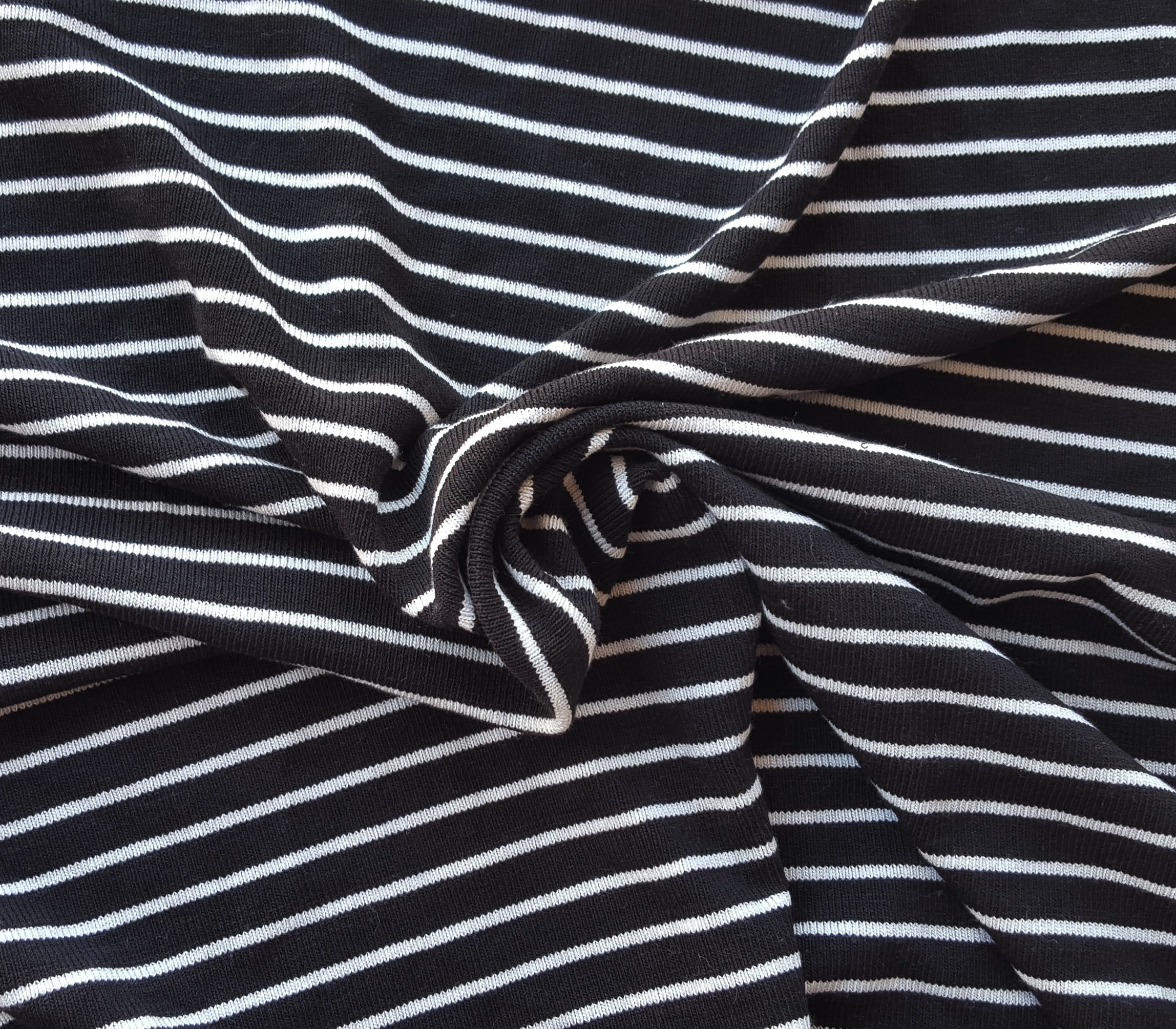 black white stripe tencel knit fabric by the yard and wholesale los angeles