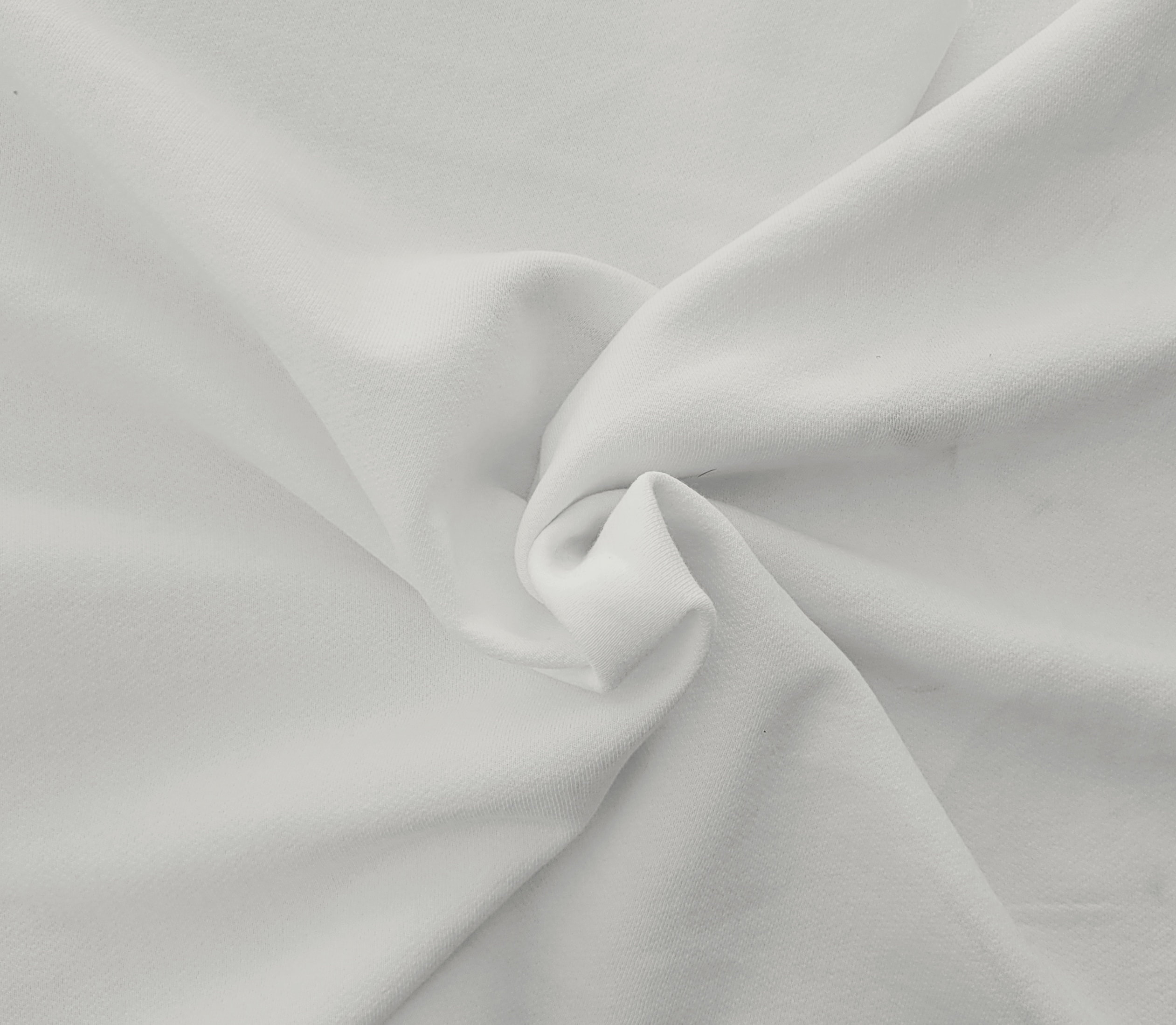 white cotton sweatshirt fleece knit fabric by the yard and wholesale